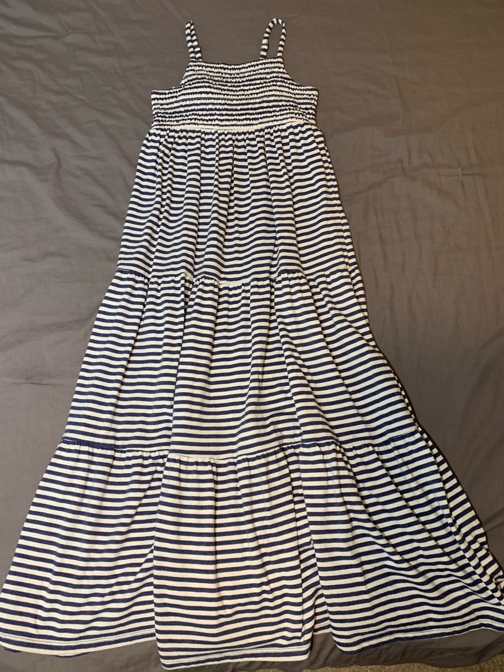Cat & Jack Navy and White Striped Maxi Dress